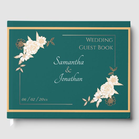 ダークグリーン(クリームバラ結婚付) ゲストブック (正面)