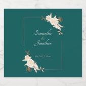 ダークグリーン(クリームバラ結婚付) スパークリングワインラベル (シングルラベル)