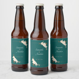 ダークグリーン(クリームバラ結婚付) ビールラベル