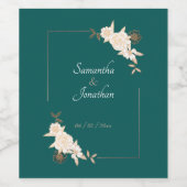 ダークグリーン(クリームバラ結婚付) ワインラベル (シングルラベル)