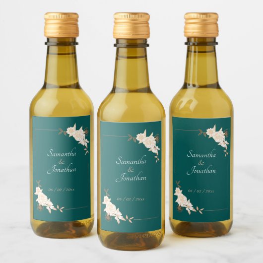 ダークグリーン(クリームバラ結婚付) ワインラベル (ボトル)