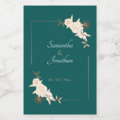 ダークグリーン(クリームバラ結婚付) ワインラベル (シングルラベル)