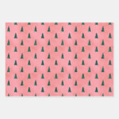 ダークグリーン&ピンクシック ラッピングペーパーシート (正面3)