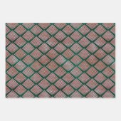 ダークグリーン&ピンクシック ラッピングペーパーシート (正面2)