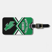 ダークグリーン、ブラック&ホワイトのチアリーダーの装#3 ラゲッジタグ (正面横)