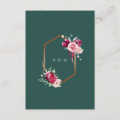 ダークグリーン、ブルゴーニュ&赤面ボホ詳細カード エンクロージャーカード (裏面)