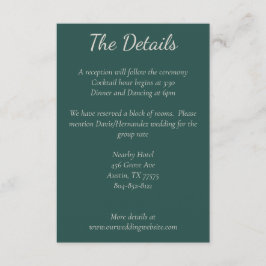 ダークグリーン、ブルゴーニュ&赤面ボホ詳細カード エンクロージャーカード