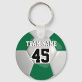 ダークグリーン&ホワイトチームのサッカーボール キーホルダー (正面)