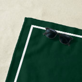 ダークグリーン&ホワイトビーチタオルのモノグラム ビーチタオル (インサイチュ)