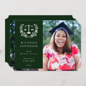 ダークグリーン+ホワイトローはかりで測ローレルリース写真 案内状 (正面/裏面)