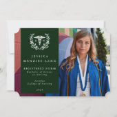 ダークグリーン+ホワイトローレルリース登録ナース 案内状 (正面)