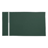 ダークグリーン + ホワイト トリム ピローケース (裏面-左)