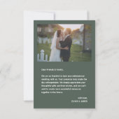 ダークグリーン | ミニマモダンリス結婚トの感謝 サンキューカード (裏面)