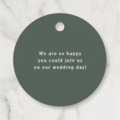 ダークグリーン | ミニマモダン結婚リストの甘い愛 フェイバータグ (裏面)