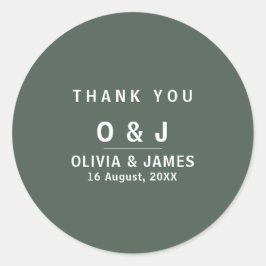 ダークグリーン | ミニマル結婚スカンジさん ラウンドシール