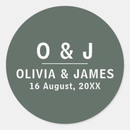 ダークグリーン | モスモダンミニマリスト結婚スカンジズ ラウンドシール