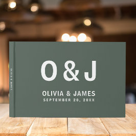 ダークグリーン | モスモダンミニマル結婚スチ ゲストブック