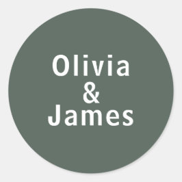 ダークグリーン | モス名ミニマリスト・スカンジ結婚ズ ラウンドシール