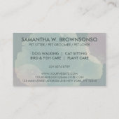 ダークグリーン 猫 犬 ペットグルーマー 名刺 (裏面)