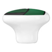 ダークグリーン、白黒バレーボール セラミックノブ (側面)