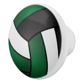 ダークグリーン、白黒バレーボール セラミックノブ (右)