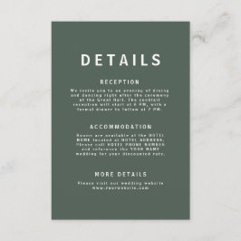 ダークグリーン | Moss Minimalist Scandiモダン結婚の エンクロージャーカード