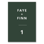 ダークグリーン | Moss Minimalist Scandiモダン結婚の テーブルナンバー (正面)