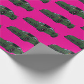 ダークグリーンC8コルベットのスポーツカーハンドドロッド ラッピングペーパー (角)