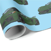 ダークグリーンC8コルベットのスポーツカーハンドドロッド ラッピングペーパー (ロールコーナー)