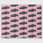 ダークグリーンC8コルベットのスポーツカーハンドドロッド ラッピングペーパー (フラット)