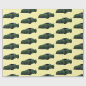 ダークグリーンC8コルベットのスポーツカーハンドドロッド ラッピングペーパー (フラット)