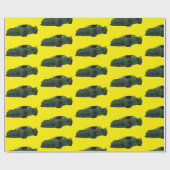 ダークグリーンC8コルベットのスポーツカーハンドドロッド ラッピングペーパー (フラット)