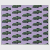 ダークグリーンC8コルベットのスポーツカーハンドドロッド ラッピングペーパー (フラット)