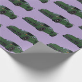 ダークグリーンC8コルベットのスポーツカーハンドドロッド ラッピングペーパー (角)