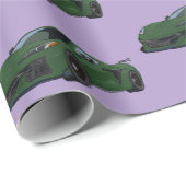 ダークグリーンC8コルベットのスポーツカーハンドドロッド ラッピングペーパー (ロールコーナー)