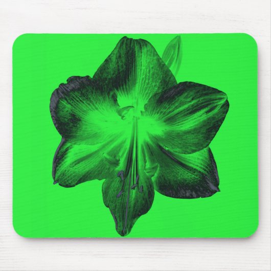 ダークグリーンonライトグリーンAmaryllis マウスパッド (正面)