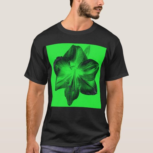 ダークグリーンonライトグリーンAmaryllis Tシャツ (正面)