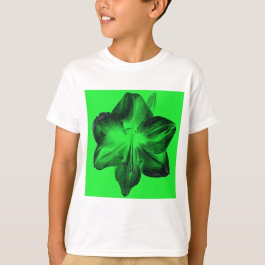 ダークグリーンonライトグリーンAmaryllis Tシャツ (正面)
