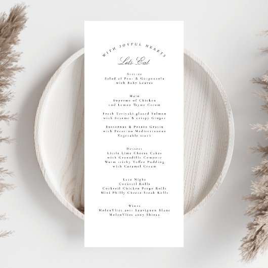 ダークグレイエレガント白フォーマル書結婚の メニュー