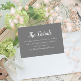 ダークグレイシンプルスタイル結婚ズ詳細 エンクロージャーカード