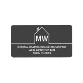 ダークグレイ実在エステートカンパニーハウス差出人住所 ラベル (正面)