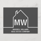 ダークグレイ実在エステートカンパニーモノグラム不動産仲介業者 ポストカード (正面)