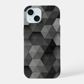 ダークグレイ幾何学トライアングルフォンケース iPhone 15ケース