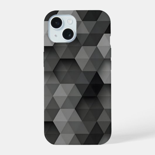 ダークグレイ幾何学トライアングルフォンケース iPhone 15ケース (裏面)