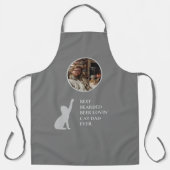 ダークグレイ最高のかわいい猫パパエバカスタムー写真 エプロン (正面)