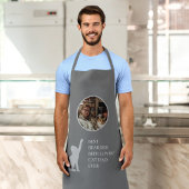 ダークグレイ最高のかわいい猫パパエバカスタムー写真 エプロン