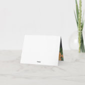 ダークグレイ結婚ピーチモダンフローラ サンキューカード (裏面)