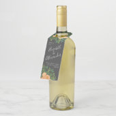 ダークグレイ結婚ピーチモダンフローラ ボトルネックタグ (アングル)