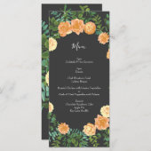 ダークグレイ結婚ピーチモダンフローラ メニュー (正面/裏面)