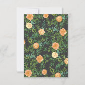 ダークグレイ結婚ピーチモダンフローラ 招待状 (裏面)